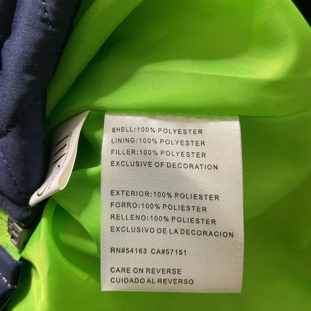 NFL Seattle Seahawks Blue and Green Team Apparel zip quilted jacket XL - Picture 6 of 13